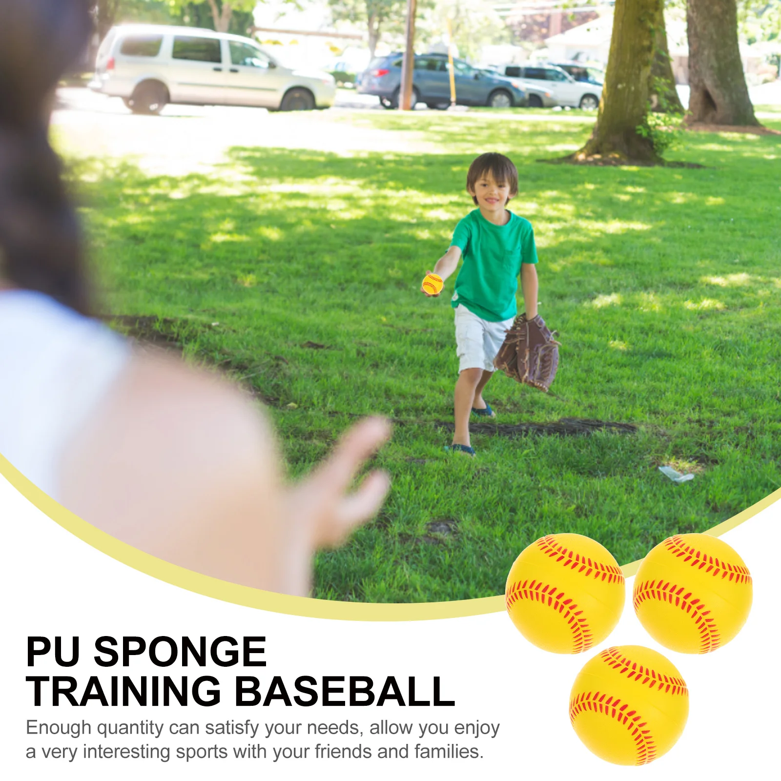 3pcs Training Baseballs Pu Sponge Softballs For Indoor Outdoor Practice Baseball Sport Training Balls