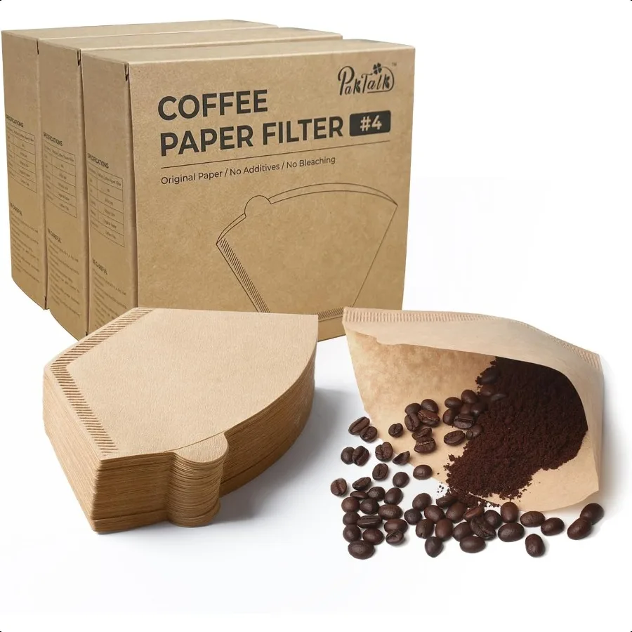 

300 Count Cone Coffee Filters 4 Natural Brown Paper Coffee Filters 4 Cone Paper for Pour Over and Drip Coffee Maker 100 Count P