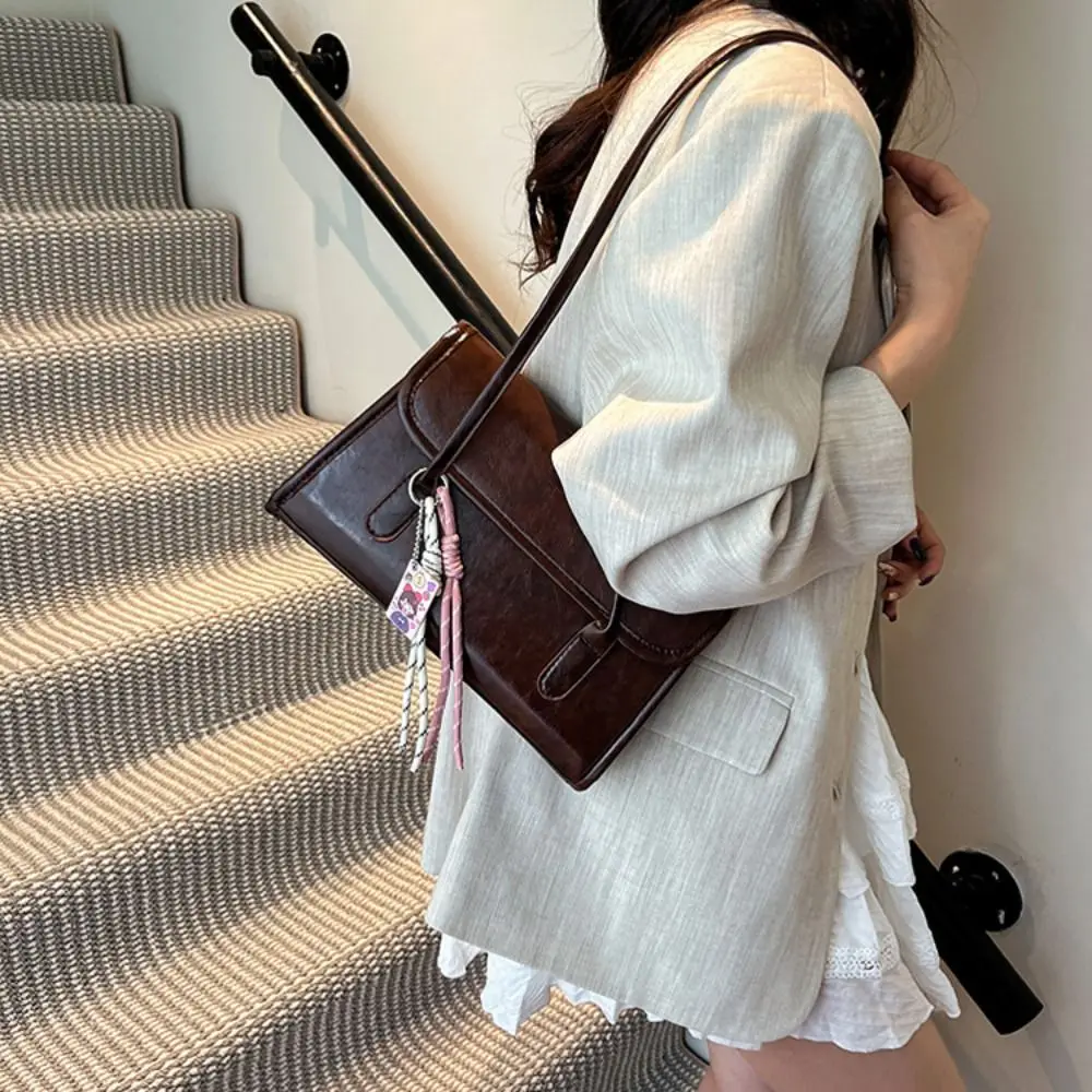 

Soft PU Leather Women Shoulder Bag Square Shape Lightweight Retro Handbag Large Capacity Crossbody Bag School/Travel/Work