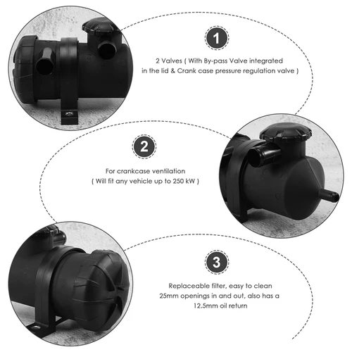 Imagen 2 del producto Separador de aceite Universal Provent 200, filtro de lata para Ford Patrol Turbo 4Wds, lata de aceite cargada Toyota Landcruiser 2Mgd-1