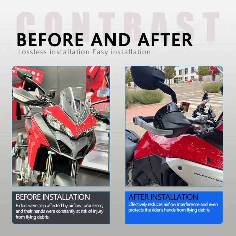 New Motorcycles Handlebar Hand Guard Protection Sliders Windshield Air Deflector Accessories For Ducati Multistrada V2 V2S 2025