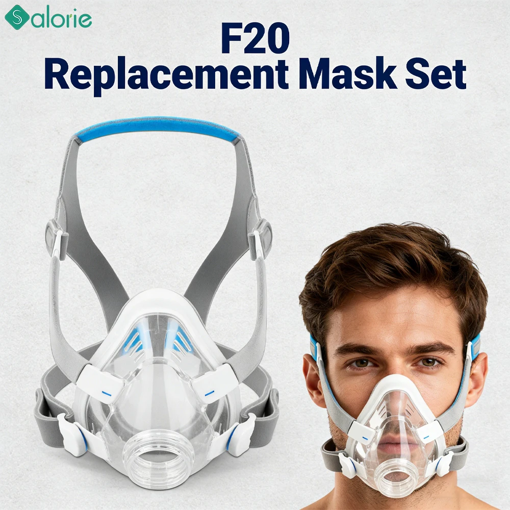 

F20 Replacement Set for AirFit F20 Mask with Memory Foam Cushion Includes Headgear, Frame and Clips for Full CPAP System Renewal