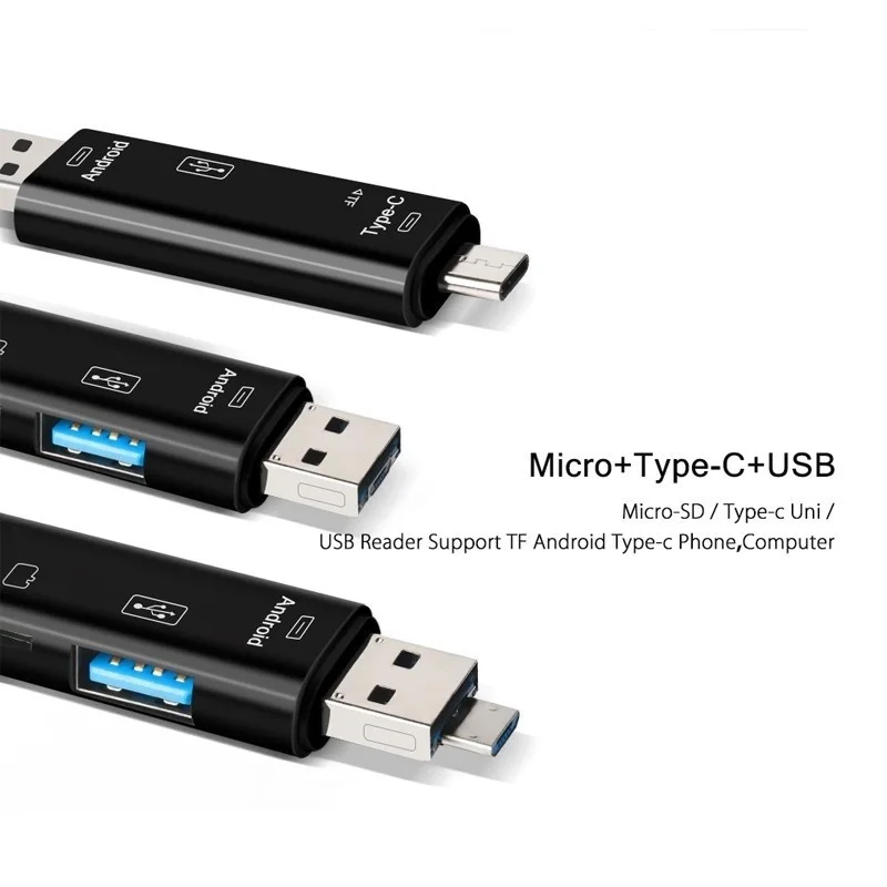 5 w 1 Wielofunkcyjny czytnik kart pamięci USB 2.0 typu C USB Micro USB T SD Adapter czytnika kart OTG Akcesoria do telefonów komórkowych