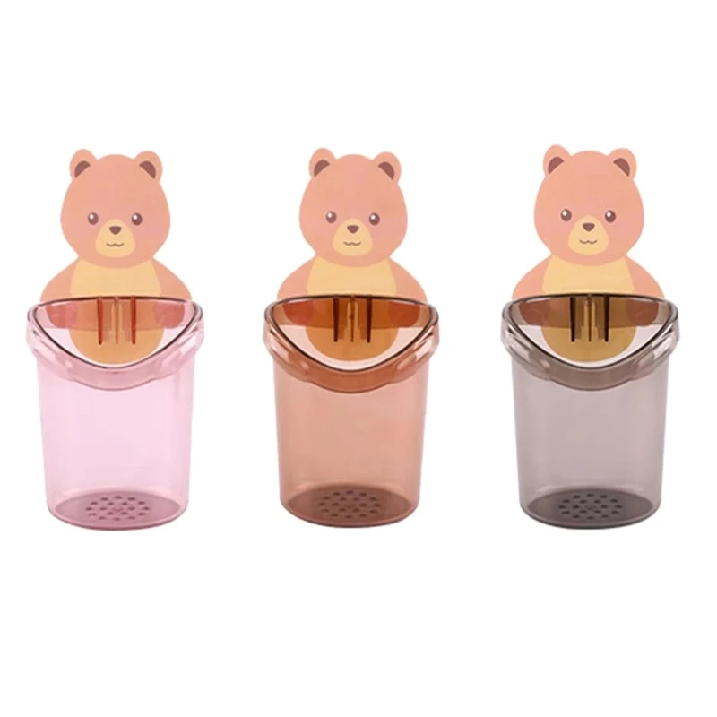 Bathroom Bear Hugs Toothbrush Cup Toothpaste Storage Rack Bathroom Perforation Wall-mounted Drain Bear Storage Dropshipping