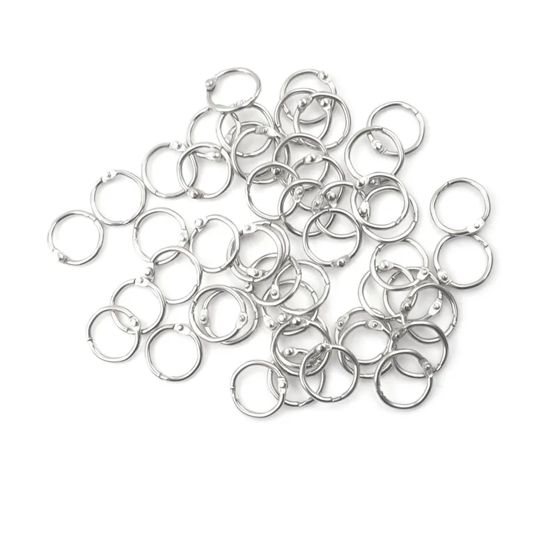 50Pcs Metal Ring Binder Staple Book Binder Albums Loose-leaf Book Hoops Loose Leaf Ring Keychain Office Binding Supplies