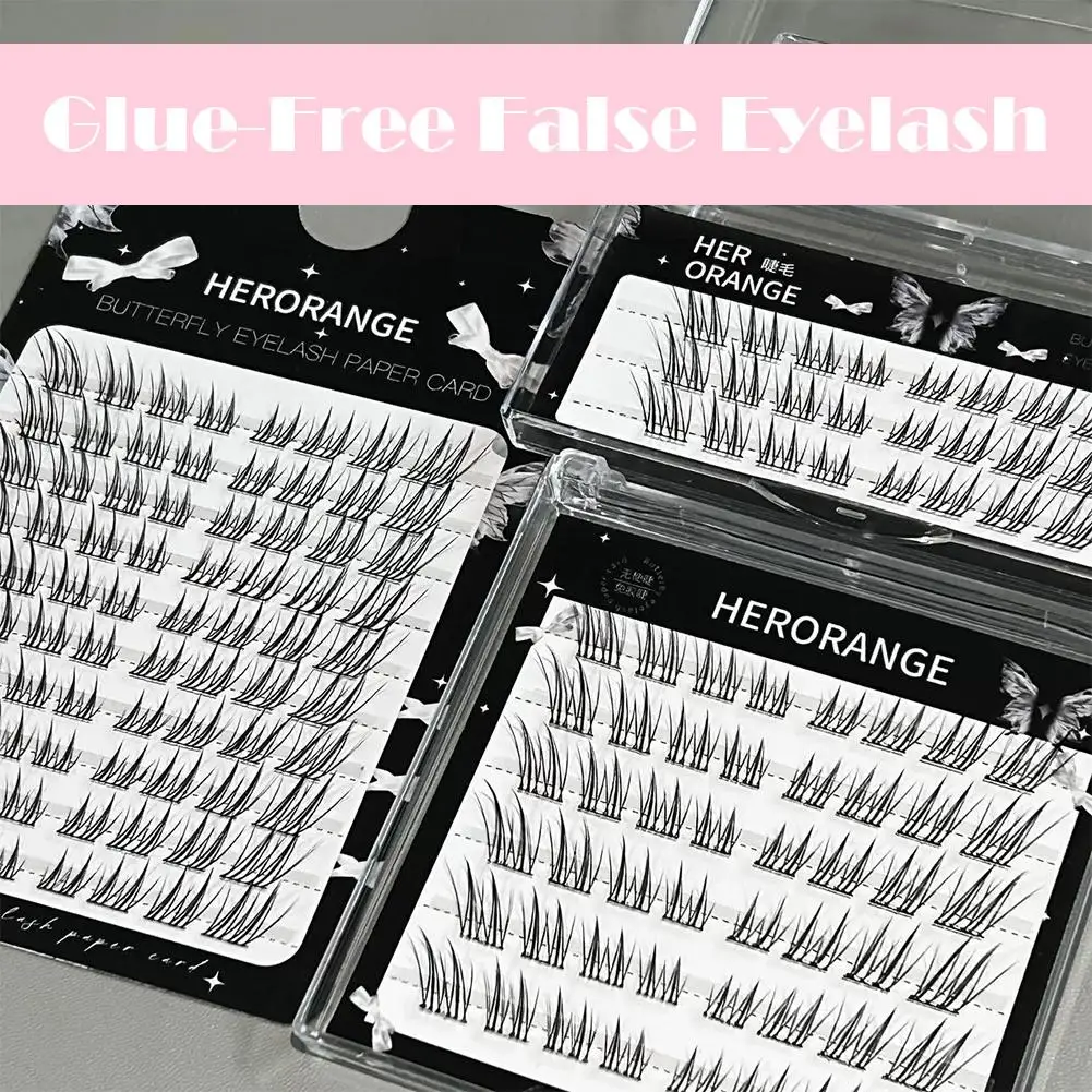 Faux-cils sans colle effet œil de renard, Extensions de cils segmentés en grappe volumineuses naturelles pour débutants, application facile S3C9