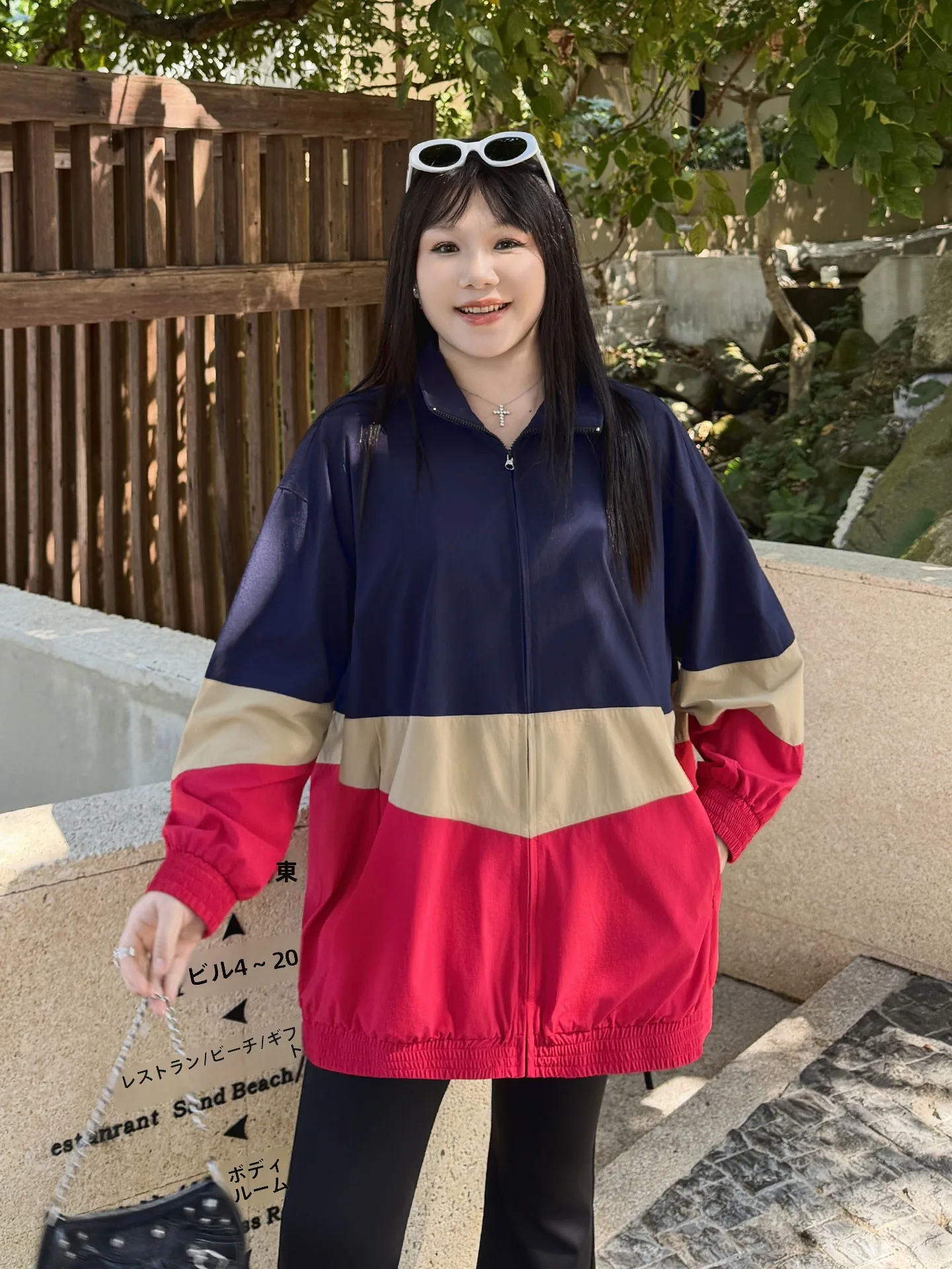 

plus Size Outdoor Lightweight Spring New Style Color Block Loose Long Cardigan Women's Jacket High Waist Commute Korean Style