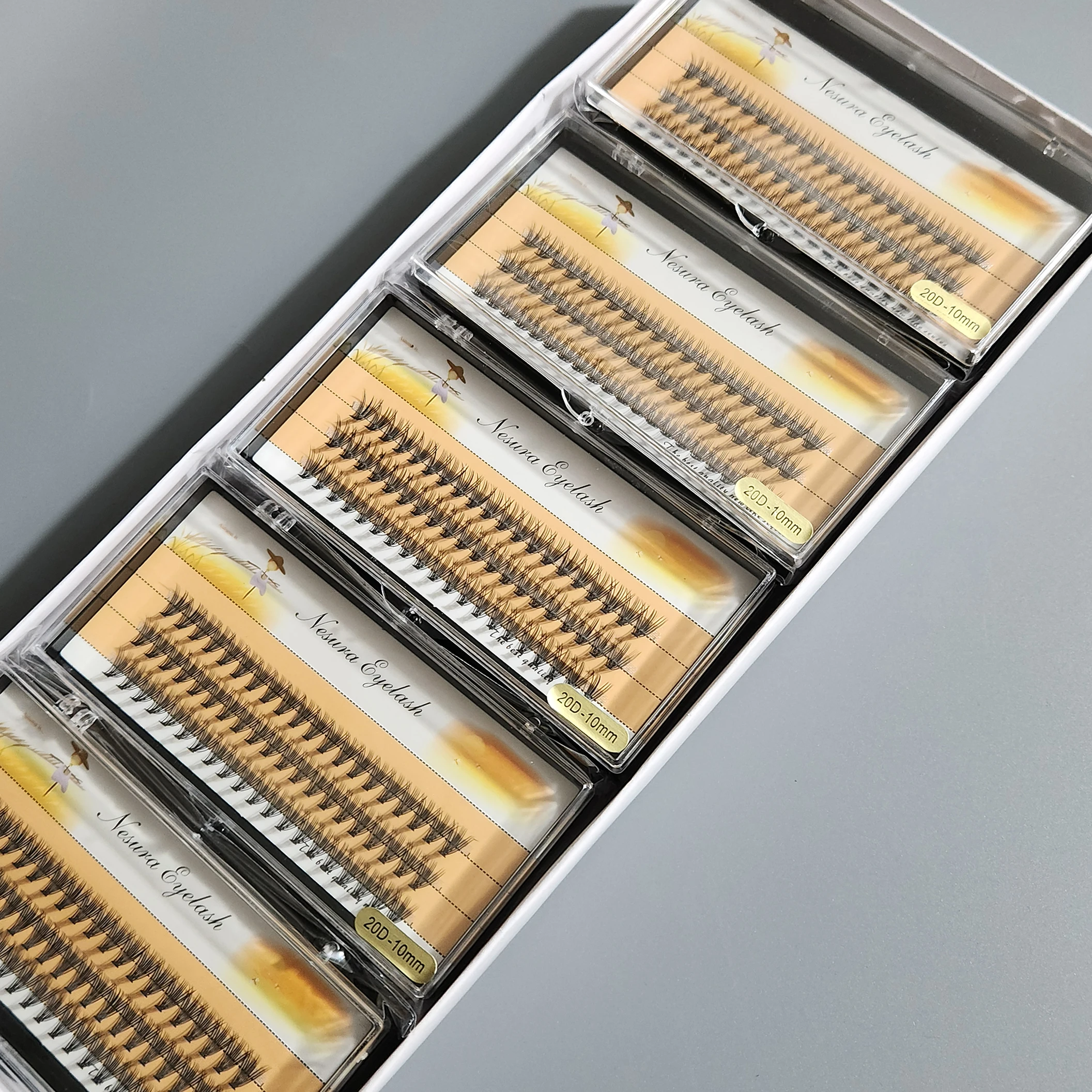Sackvis10pcs/lot Cluster Eyelashes 3 Rows 10D/20D/30D/40D Natural Style Individual Eyelash Bundles Handmade Supplier