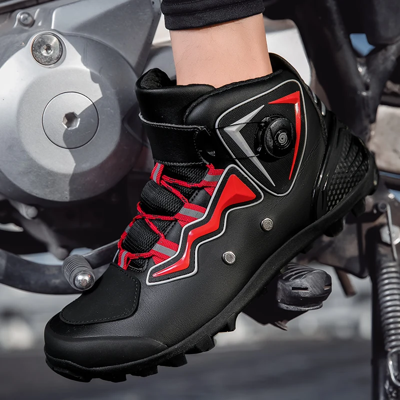 New models Motorcycle Boots  Protective Gear Shift Rubber Biker Shoes Motocross Boots Sole Retro Motorbike Shoes