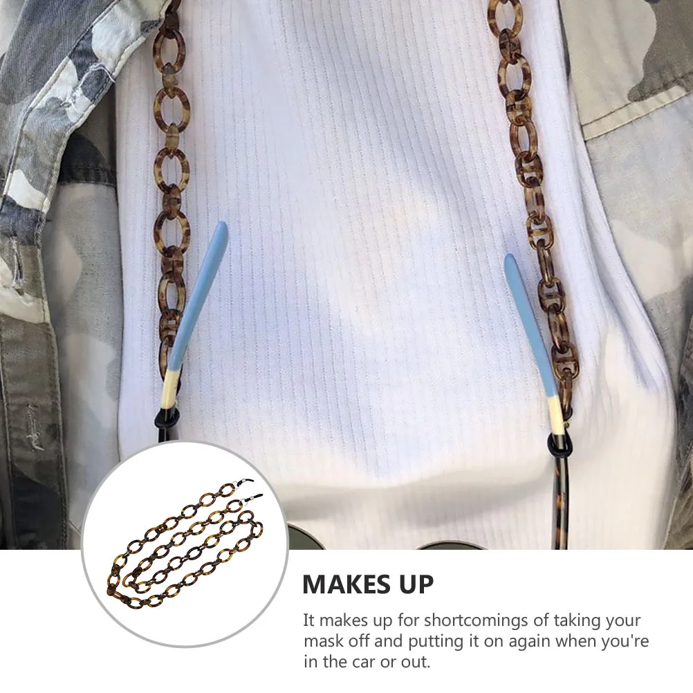

Mask and Glasses Chain Lanyard Acrylic Face Mask Chain Holder Anti-Lost Hands-Free Glasses Strap for Convenient Use
