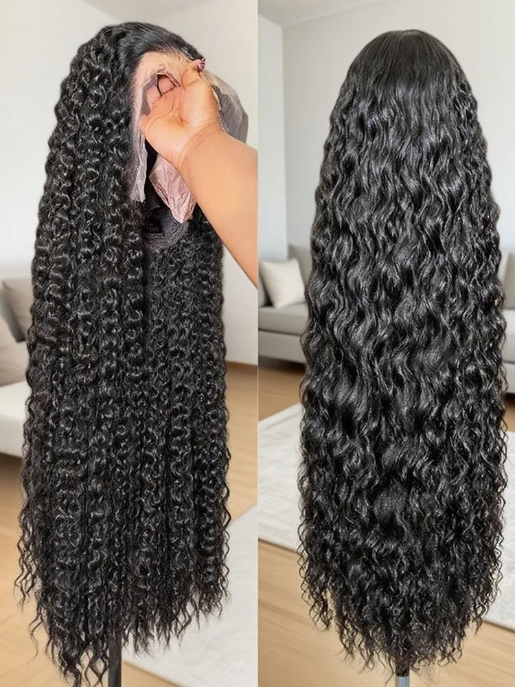

Бразильский парик из натуральных волос Deep Wave 13x4 13x6 с прозрачной HD-сеткой, 30-40 дюймов, кудрявые волосы Remy, предварительно прорезанные, для чернокожих женщин
