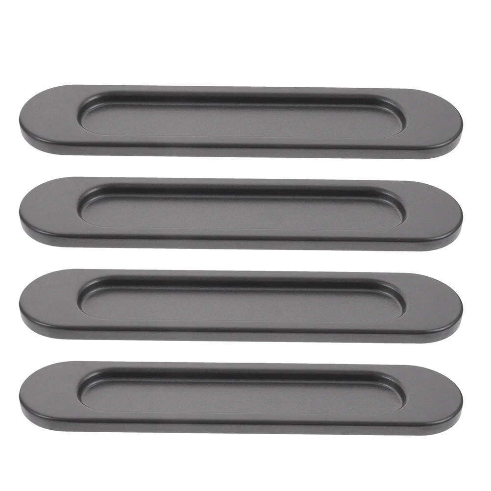 

4Pcs Closed Door Handle Pull Aluminum Alloy Durable Recessed Stick on Handle for Sliding Glass Or Barn Door Hardware