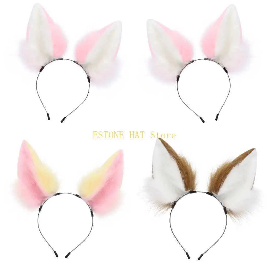 49mf-毛皮猫キツネ耳ヘアフープ帽子ロリータメイドヘッドバンドヘアバンドコスプレ用