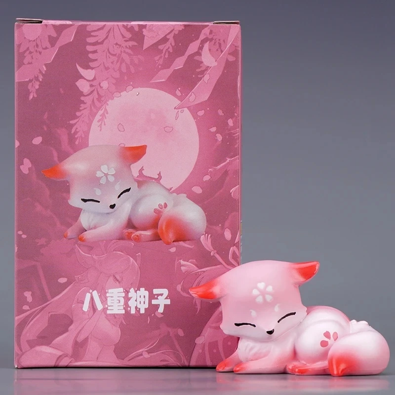 9cm anime jogo genshin yae miko raposa forma modelo brinquedo presente carro desktop ornamento figura de ação dois estilos encaixotados