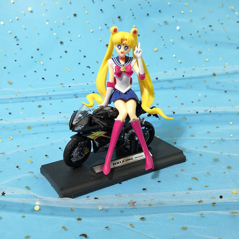 Anime Sailor Moon Car Accessories Collection PVC Doll Sailor Mars Jupiter Mercury Venus Figures Model Toys Gifts