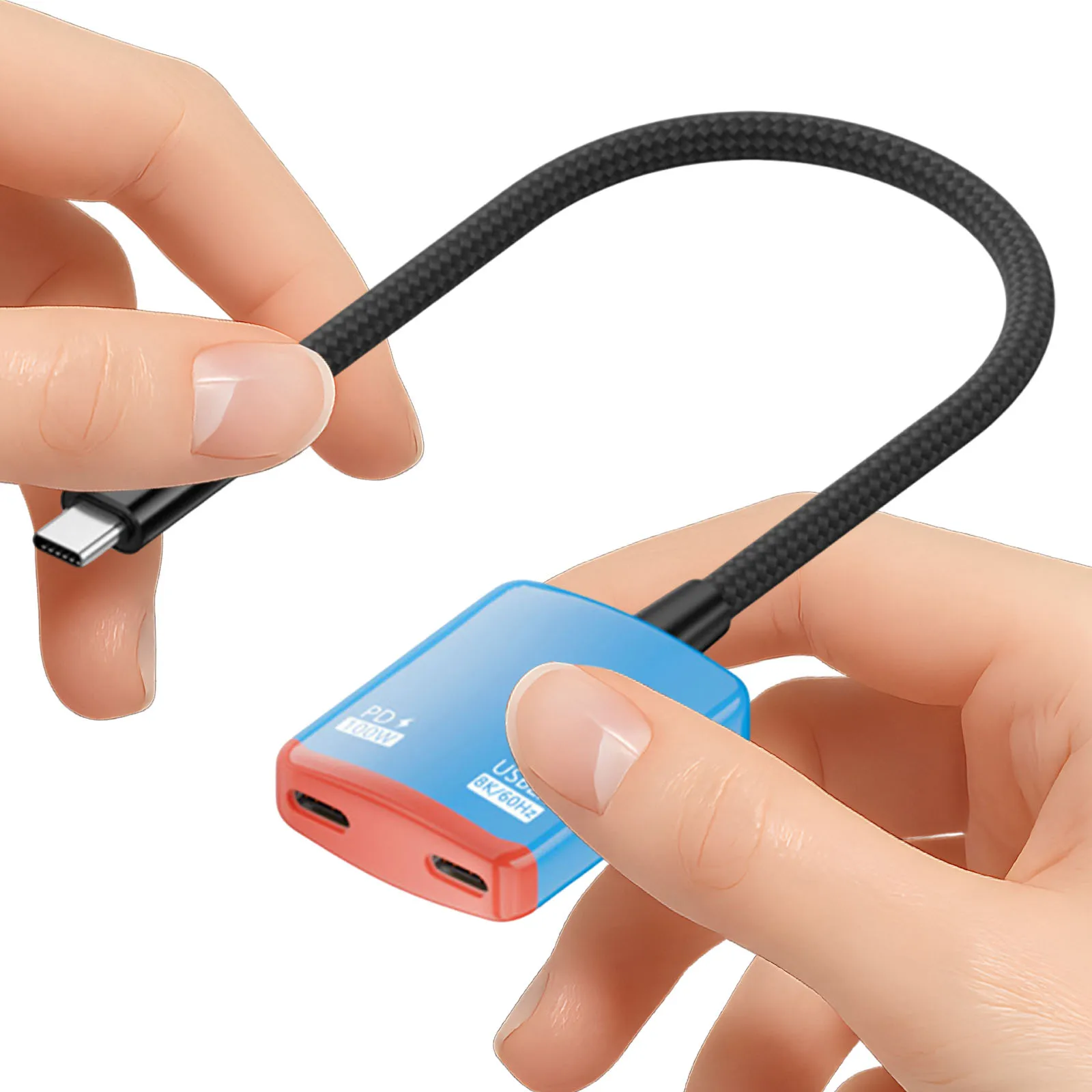 2-in-1 USB C To AR Glasses Adapter with 100W PD Fast Chargings Charge and Play Adapter for Home Entertainment Apartment Use