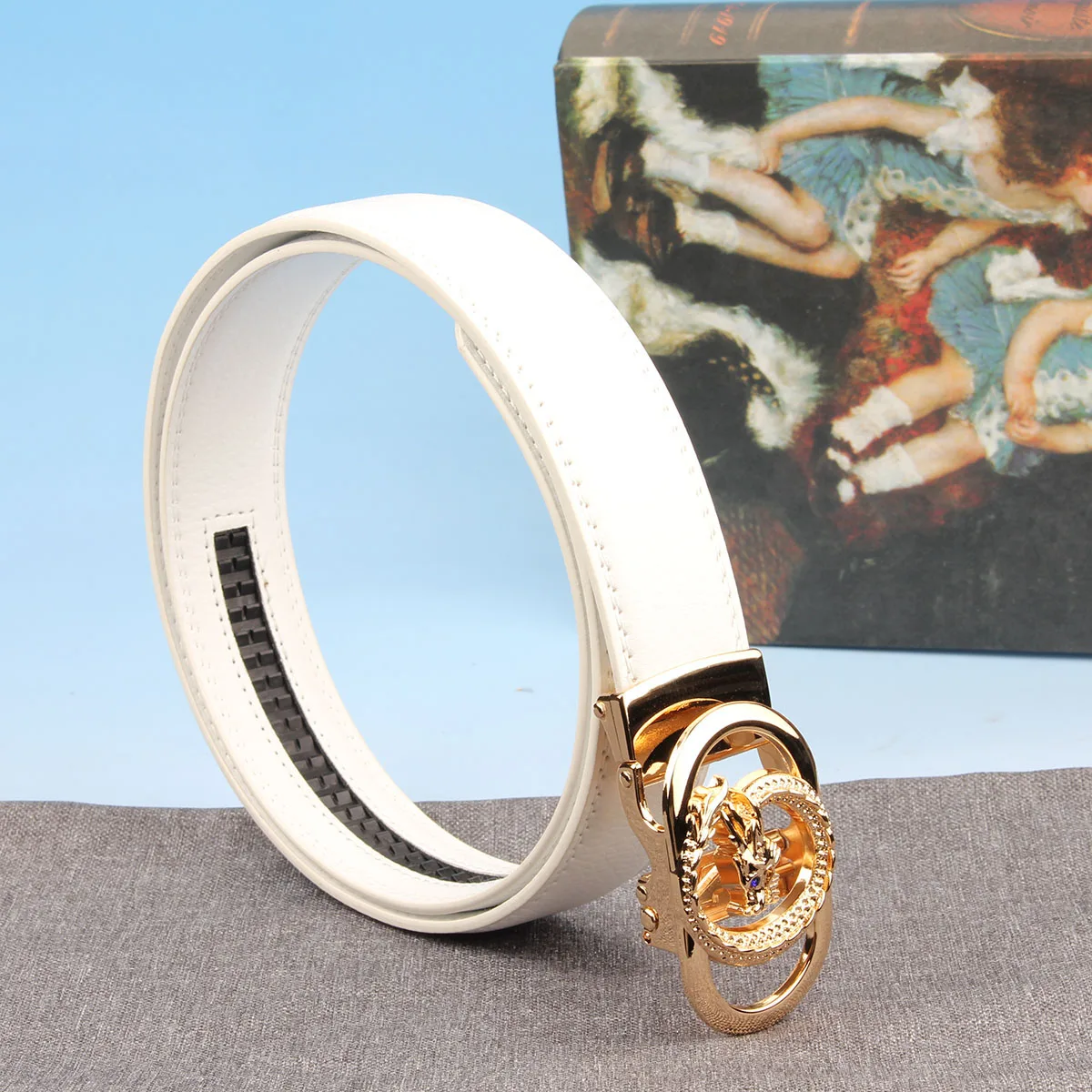 Belts Women Luxury Famous High Quality Dress PU Leather Automatic Buckle Brand Designer Female Belt Multi colored New