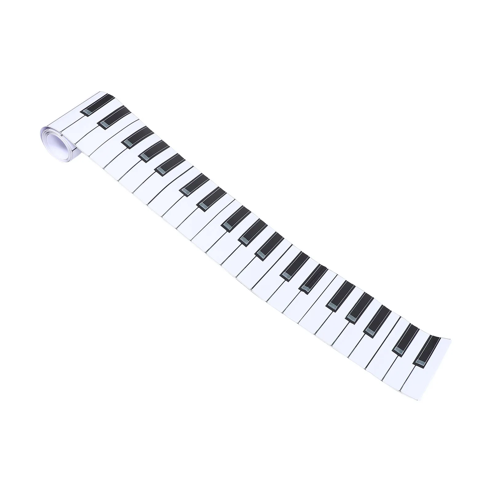 1 Rolle Musik-Pinnwand-Bordüre 7,8 Fuß x 4 Zoll Klaviertasten-Muster Elegante Schwarz-Weiße Klassenzimmer-Dekoration Zurück zur Schule