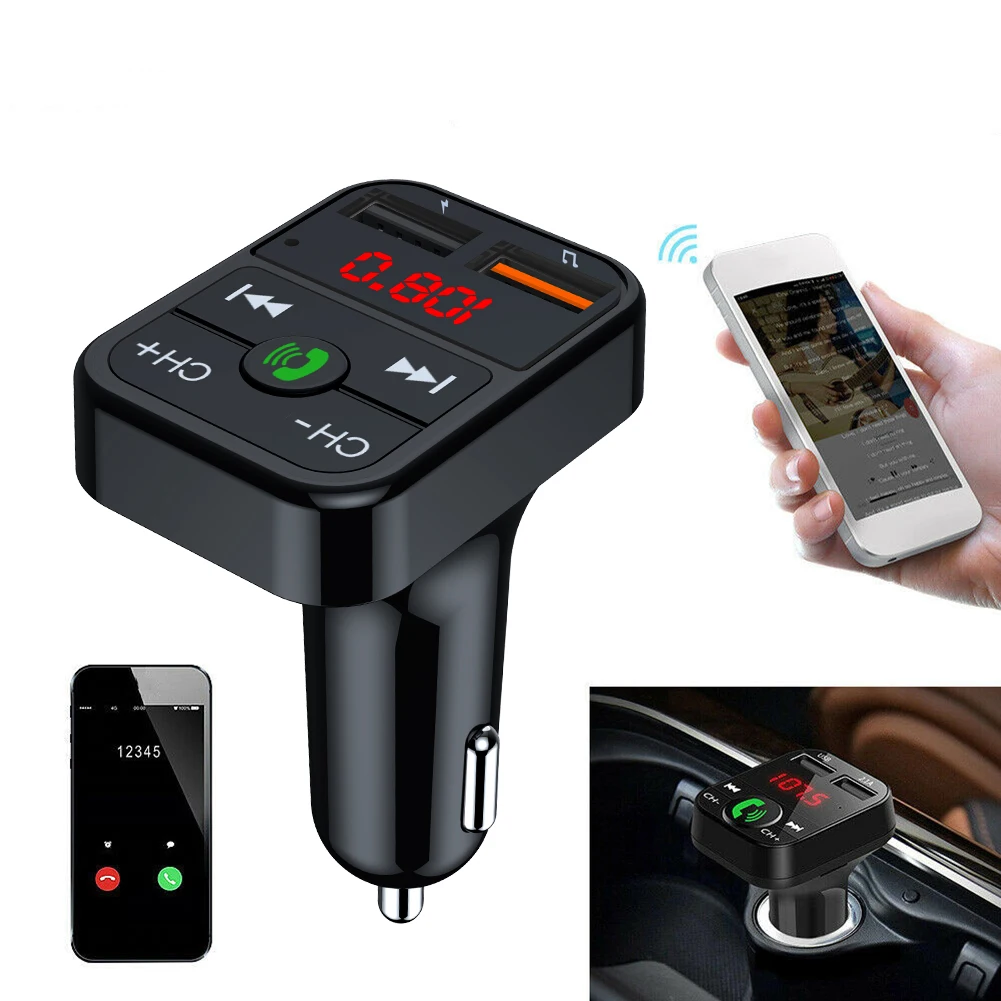 

BT 5.0 Bluetooth Car FM Transmitter MP3 Player Wireless AUX Radio 2 USB Fast Charger TF Card U Disk Play Handsfree Accessories