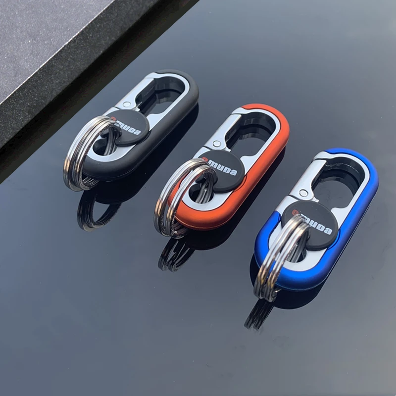 OMUDA  Keychain Stainless Steel Buckle Outdoor Carabiner Climbing Tools Double Ring Car Key Chain  Keyring Durable Key Chain