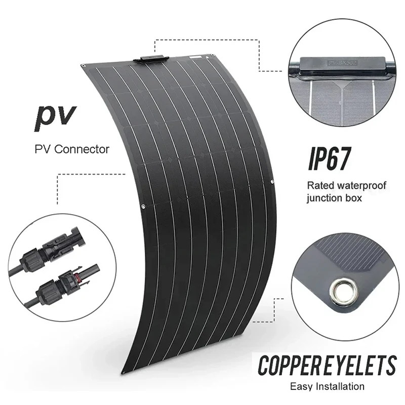 3000W high-power solar panel ETFE solar panel  high-efficiency portable charging solar energy set home/camping RV boat battery