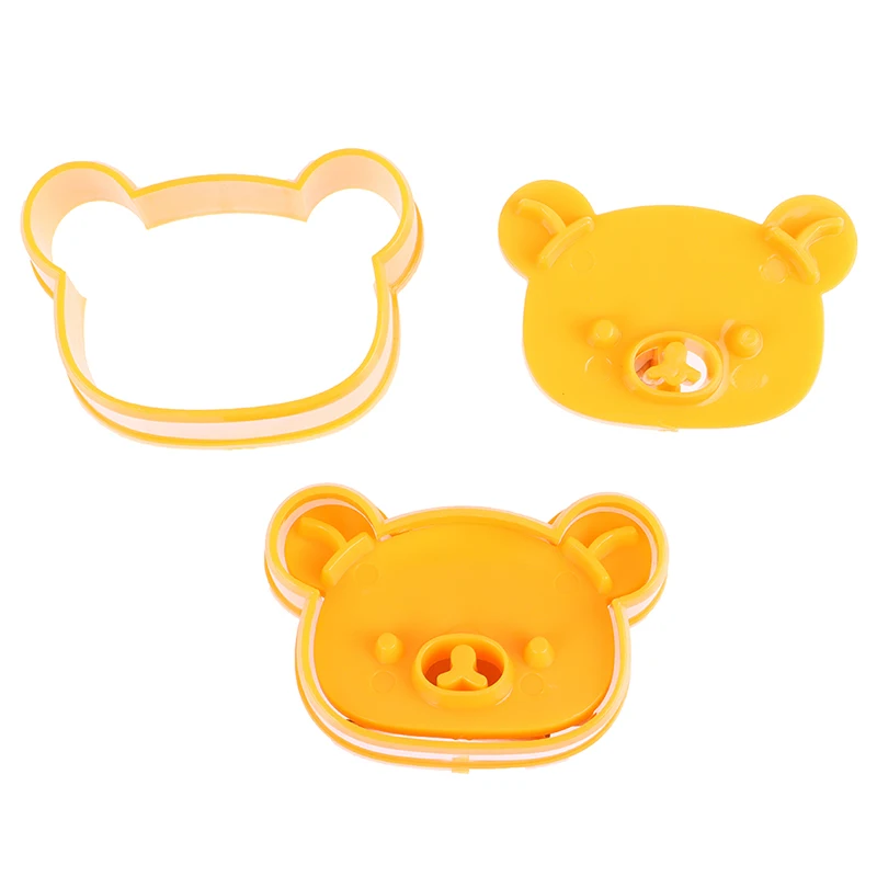 3Pcs/Set Cute Bear Sandwich Mold Bread Cake Biscuit Embossing Device Crust Cookie Cutter Baking Pastry Tools