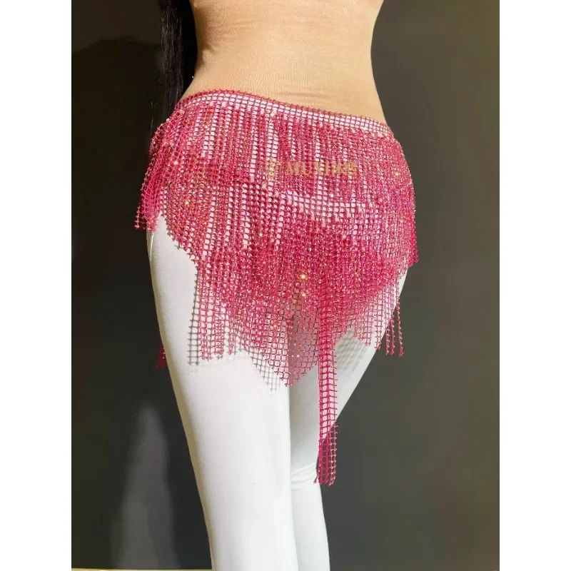 Customized Belly Dance Belt Belly Dancewear Waist Chain Mesh Diamond Hip Scarf bellydancer costume sexy