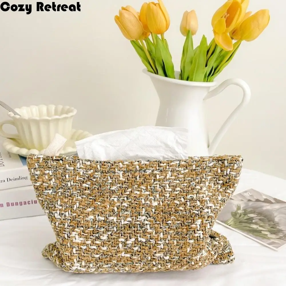 

Modern Light Luxury Tissue Bag Soft Thick Paper Towel Cover Portable Car Tissue Storage Bag Restaurant