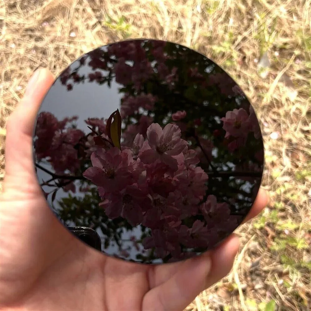 Natural Black Obsidian Scrying Mirror Wicca Witchcraft Divination Healing Crystal Disc Feng Shui Meditation Altar Plate Decor