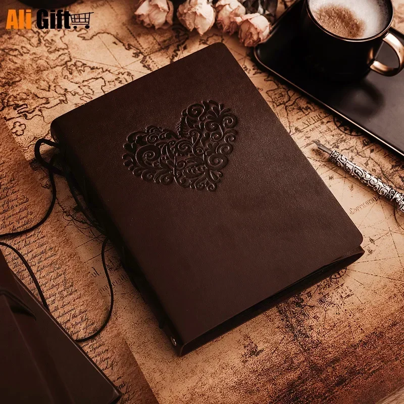 30 Sheets Creative Vintage Leather Photo Album Scrapbook DIY Handmade Memorial Guestbook Wedding Family Stick Book Baby Memory