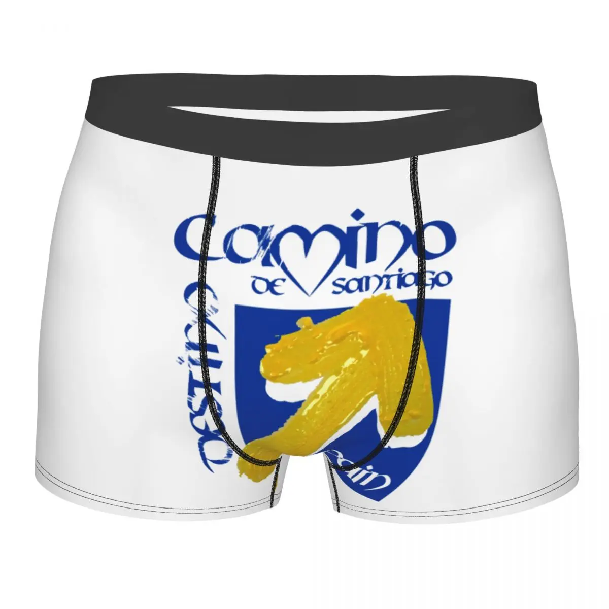 Custom Funny Camino De Santiago De Compostela Shell Saint Boxers Shorts Panties Men's Underpants Stretch Briefs Underwear