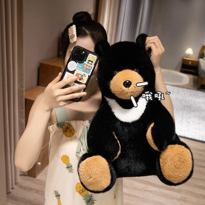 Kawaii Animal Bear Pillow Cute Embrace Doll Birthday Xmas Gift 1Pc 28-60cm Lovely Sitting Polar Bear & Black Bear Plush Toys