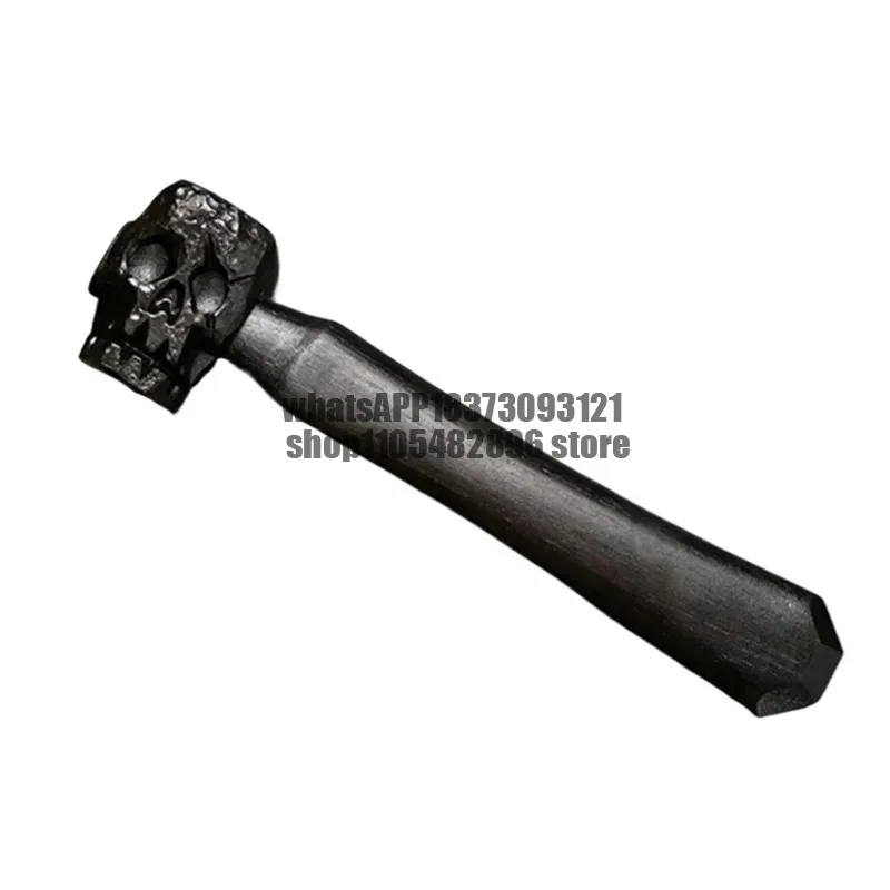 Skull Hand Carved Hammer High Carbon Steel Luxury Outdoor Camping Collectible Hand Tools Soul Mountain Decoration Gift