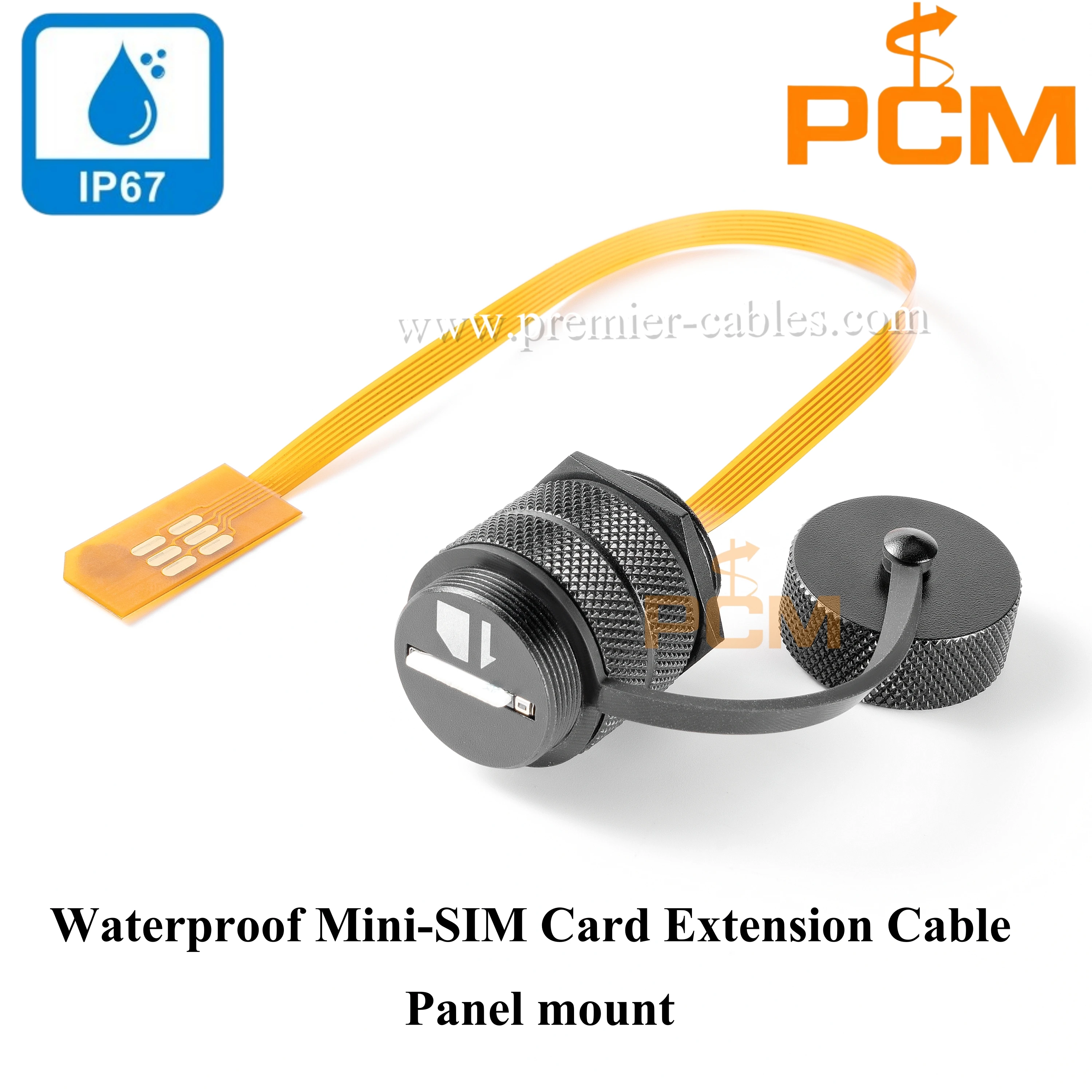 

Mini SIM Card SIM Card Slot Extender IP67 waterproof panel mount Connector FPC cable Aluminum cap for Outdoor Enclosures 0.2m