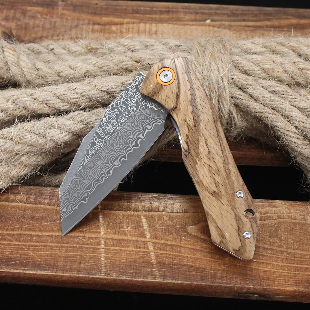 

Складной нож с дамасским узором, высокая твердость, быстрые карманные ножи, уличный тактический нож для выживания, кемпинга, EDC, универсальный нож