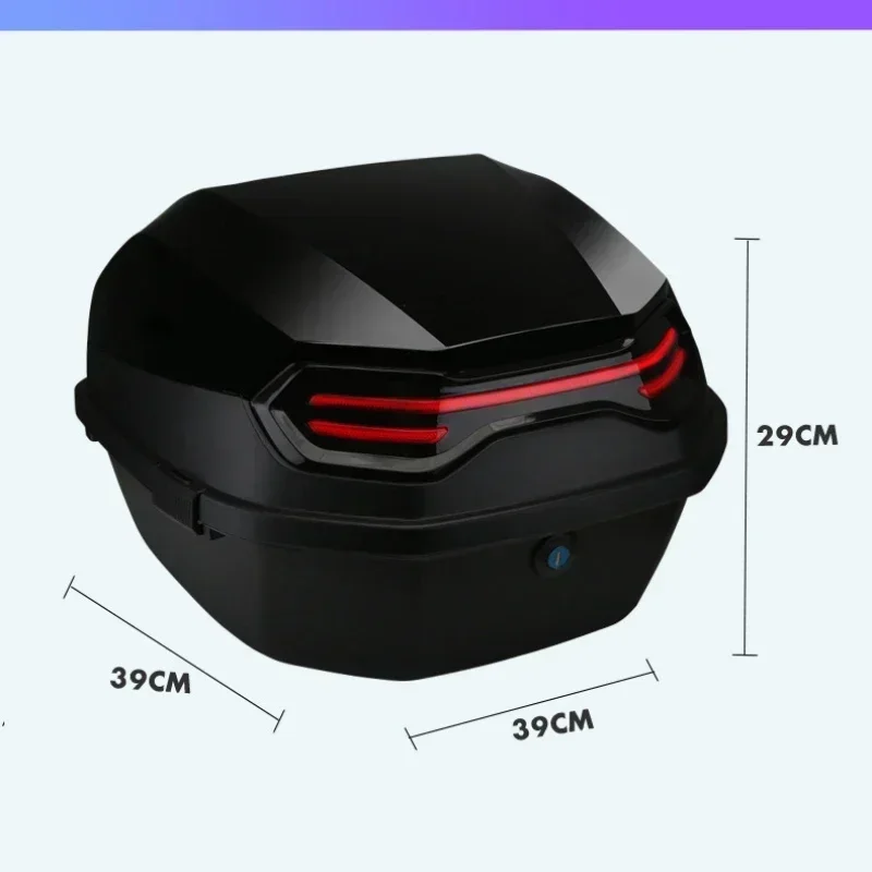 Motorcycle Rear Trunk Electric Vehicle Trunk Large Capacity Thickened Waterproof Reflective Rear Trunk