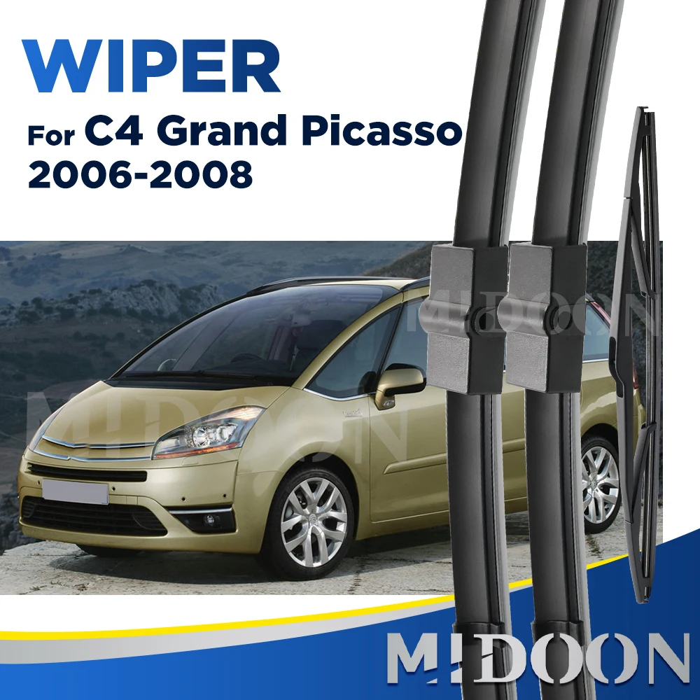 MIDOON-limpiaparabrisas delantero y trasero, juego de escobillas para Citroen C4 Grand Picasso / C4 Picasso 2006 2007 2008, parabrisas de 30 ", 30", 14"