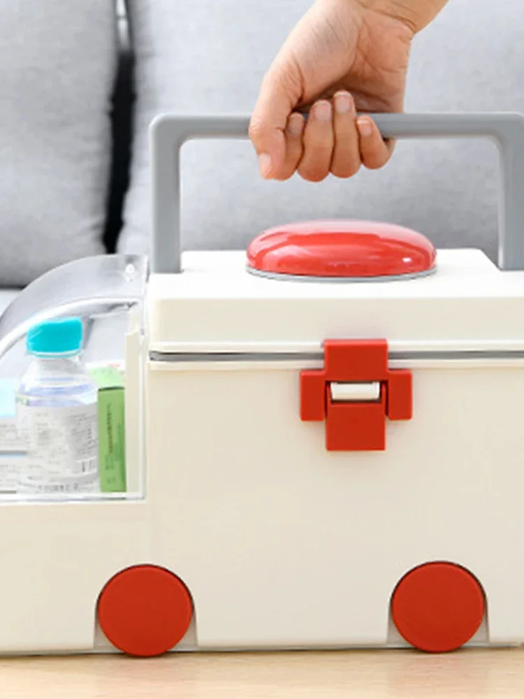 

for Room Decor Car-Shaped Household Medicine Box Large Capacity Home Medicine Organizer Medicine Classification Storage Case