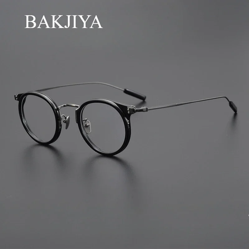 

Vintage Men's Acetate Glasses Frame Ultra light Pure Titanium Men Women Small Face Full Eyeglasses Prescription Reading Eyewear