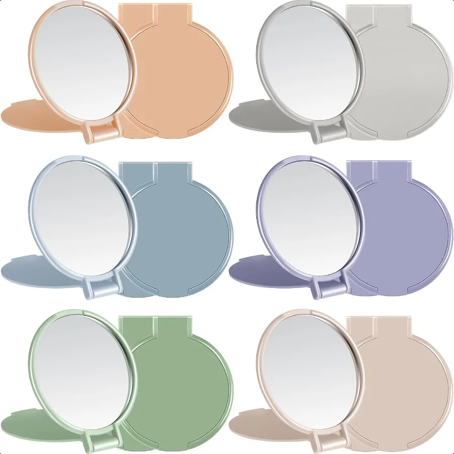 

12 Pieces Compact Mirrors Bulk Gifts Mini Vintage Travel Round Folding Mirrors Small Portable Pocket for Women Gifts Party Favo