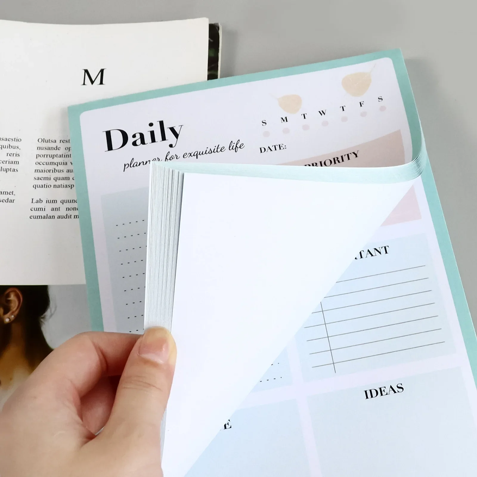 Grid Notebook Journal, Desk Programar este livro de memorandos, Pode rasgar o plano, Nota pegajosa O Bloco de Notas, Escritório e Revistas