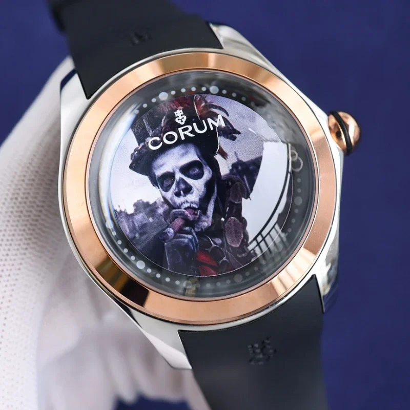 Bubble series 47mm floating tourbillon mechanical watch, fashionable and waterproof, whimsical and dark series clown