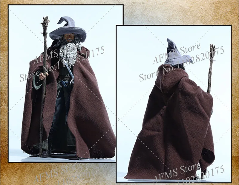 1/12 스케일 Collectible Figure Gandalf Cloak 반지의 제왕 마법사 옷 맞는 6 인치 DST 남자 군인 액션 피규어 바디 인형