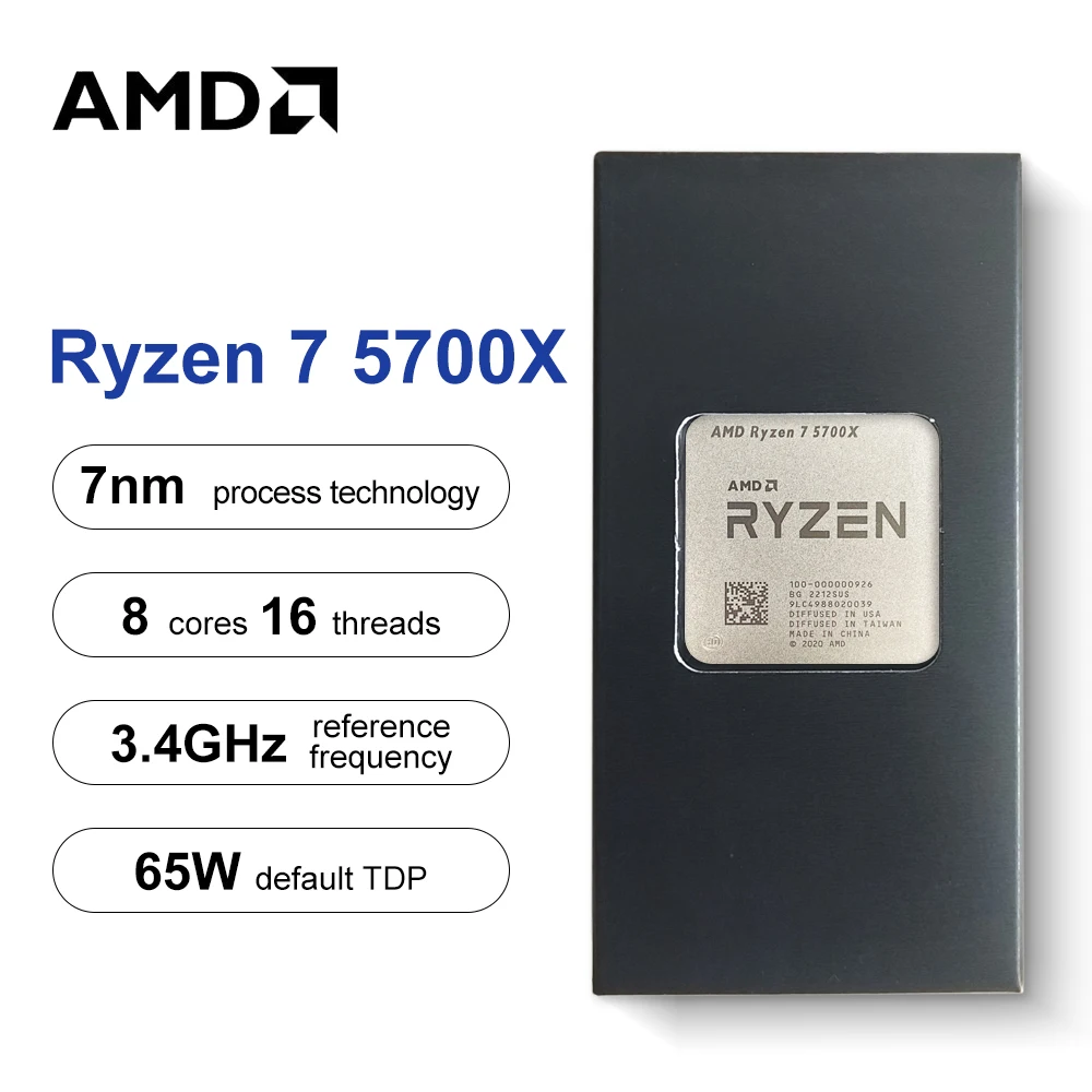 معالج وحدة المعالجة المركزية الجديد AMD R7 5700X Ryzen 7 5700X 3.4 جيجا هرتز ثماني النواة بستة عشر خيط 7NM L3=32M 100- 000000926   مقبس AM4 بدون مروحة