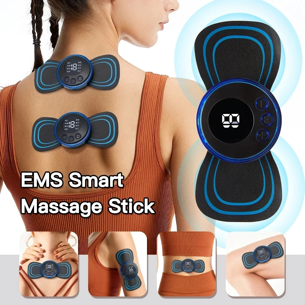 Mini patch de massage électrique portable EMS, masseur de cou initié, thérapie par impulsion cervicale