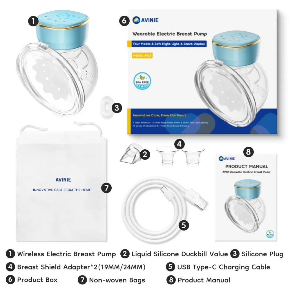 Tire-lait maternel électrique portable mains libres sans BPA - aspiration puissante silencieuse 4 modes 15 niveaux réglables pour les mères allaitantes