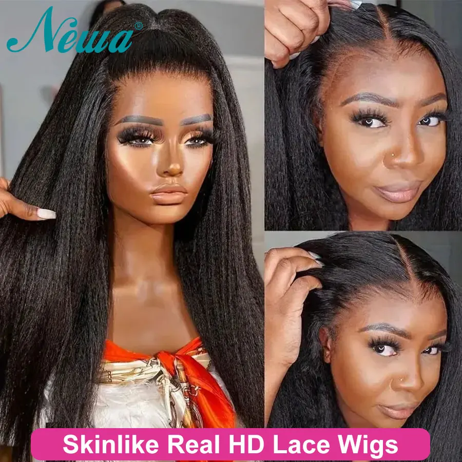 

Newa Hair Bye Bye Knots Kinky Straight HD Lace Wig Skinlike Real HD Lace 13x4/13x6 Full Frontal Wig 5x5 6x6 HD Lace Closure Wigs