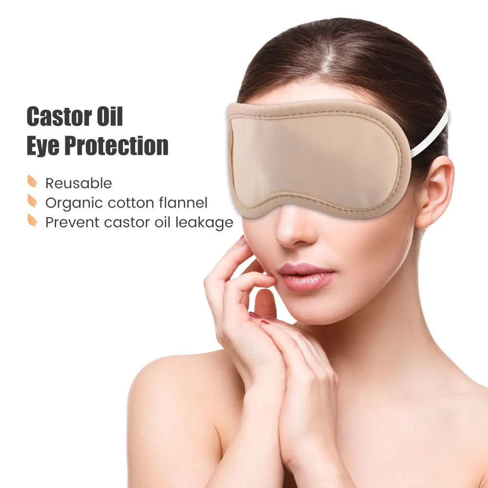 Eye Castor Oil Pack Reusable Soft Elastic Straps Compression Improve Sleep Castor Oil Wrap Eye Mask for Liver Castor Oil Wrap