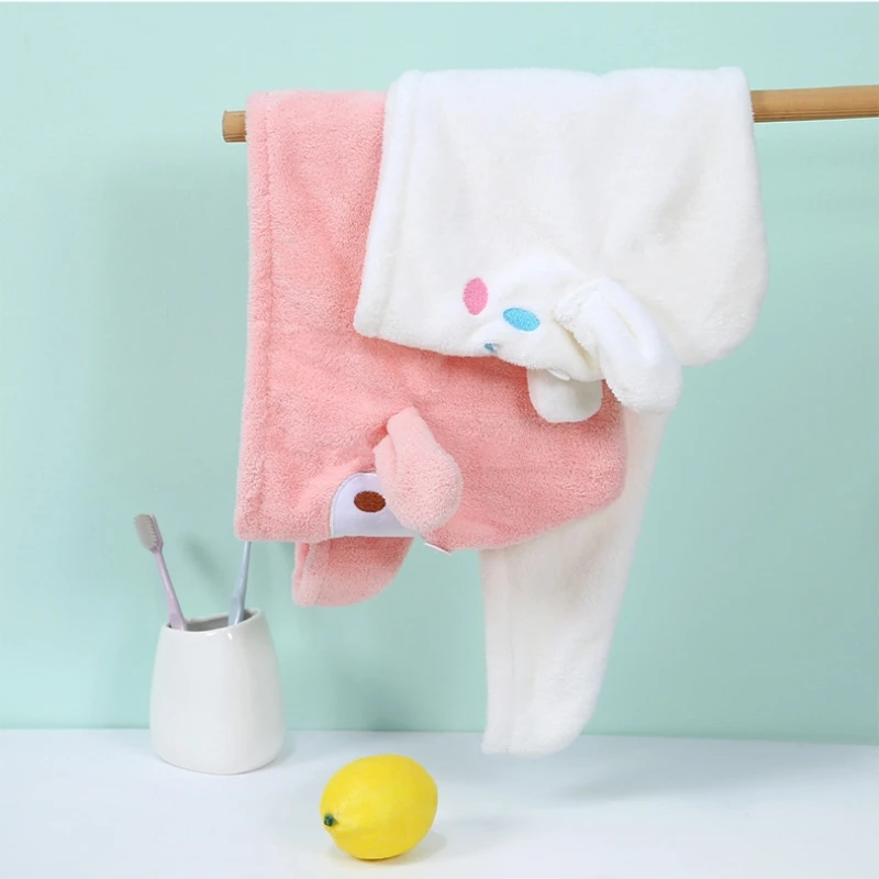 

Cute Cat Hair Towel Microfiber Hair Cap Long Hair Quick Dry Hat Bath Towel Strong Water Absorbent Women Wrap Wiping Hair Towel