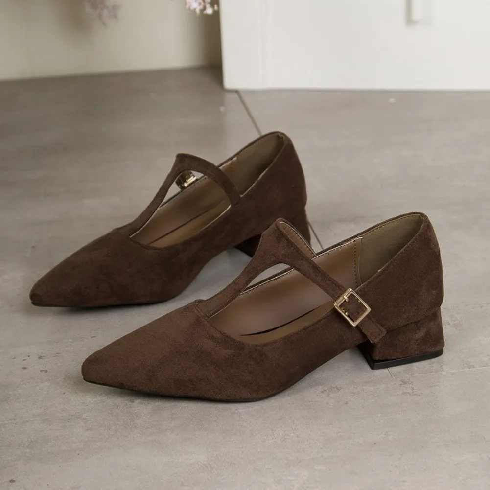 

New Women Pumps Leather Band Cross Strap Heels Women Pointed Toe High Heels Elegant Daily Heeled Shoes Ladies Zapatos De Mujer